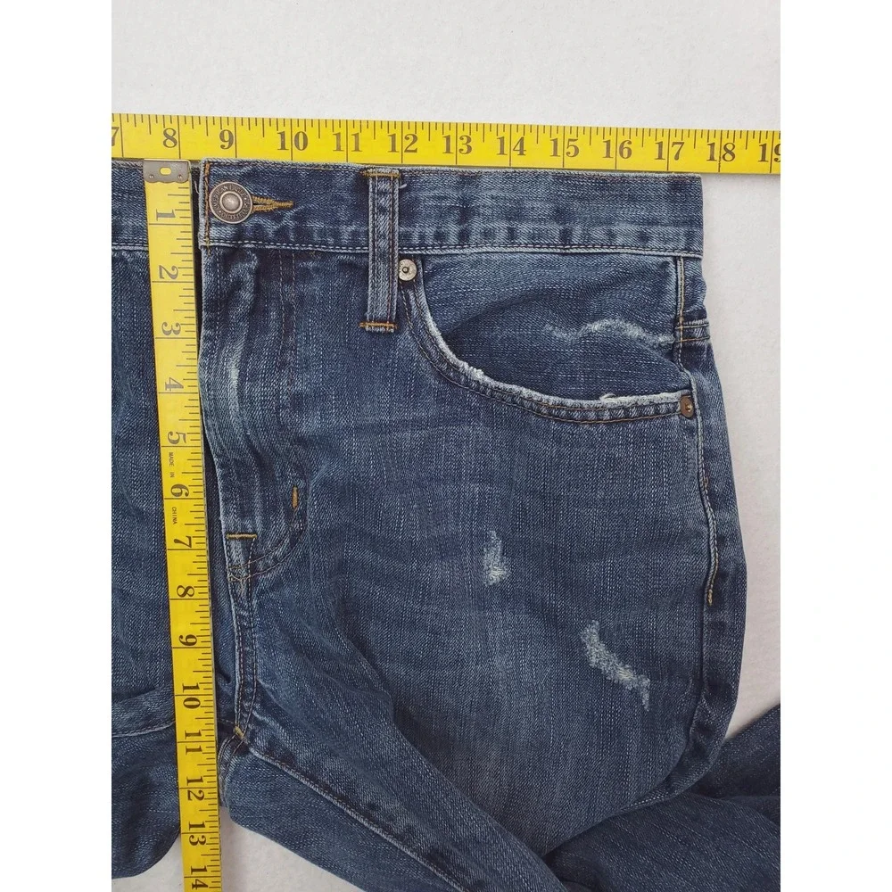 American Eagle Jeans Mens 34x34 Blue Relaxed Straight Distressed Denim Pants